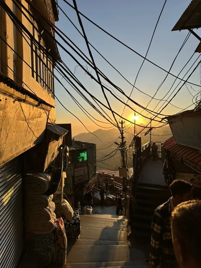 Electric dusk — warm gold light in Shimla